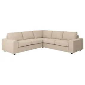 IKEA VIMLE ВІМЛЕ, кутовий диван, 4-місний, з широкими підлокітниками / горбистий бежевий 494.367.17 фото