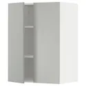 IKEA METOD МЕТОД, навісна шафа з полицями / 2 дверцят, білий / Хавсторп світло-сірий, 60x80 см 395.380.52 фото thumb №1