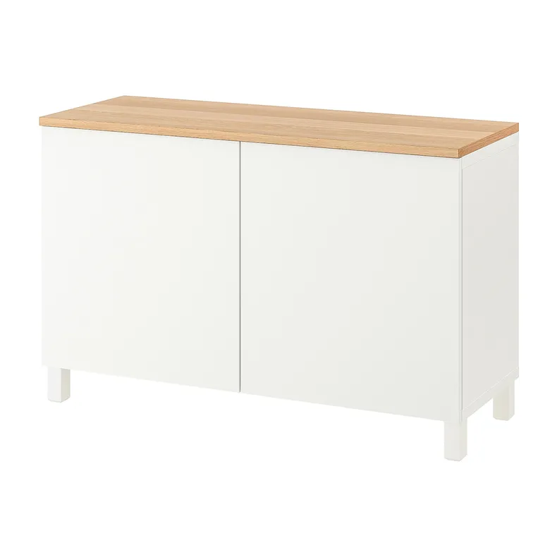 IKEA BESTÅ БЕСТО, комбинация для хранения с дверцами, белый / Лаппвикен / Стуббарп белый, 120x42x76 см 194.188.90 фото №1