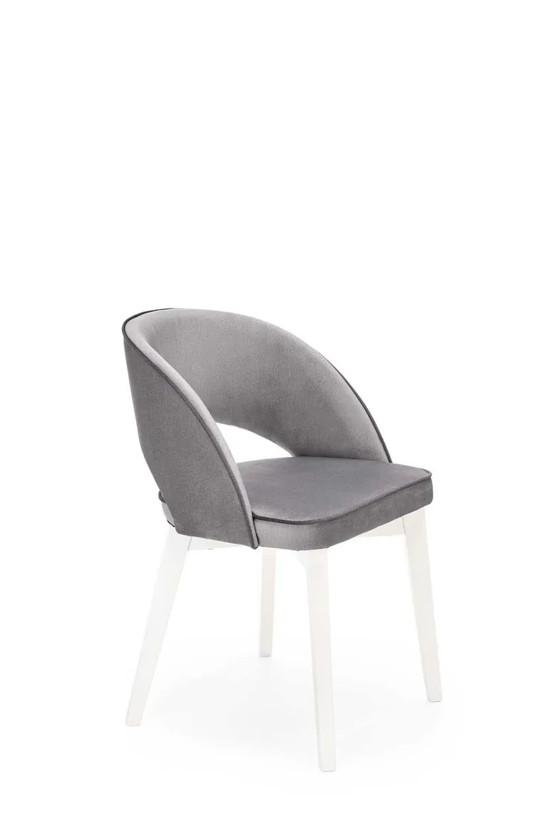 Кухонный стул бархатный HALMAR MARINO Velvet, серый MONOLITH 85 / белый фото №1