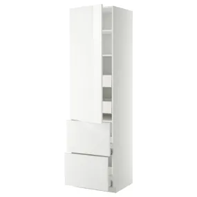 IKEA METOD МЕТОД / MAXIMERA МАКСИМЕРА, высокий шкаф+полки / 4ящ / двр / 2фасада, белый / Рингхульт белый, 60x60x220 см 393.726.69 фото
