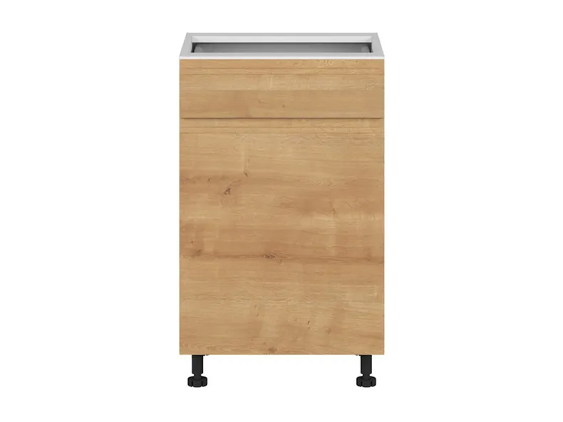 BRW Sole кухонный базовый шкаф 50 см левый с ящиками бесшумного закрывания дуб арлингтон, альпийский белый/арлингтонский дуб FH_D1S_50/82_L/STB-BAL/DAANO фото №1