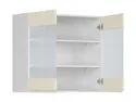 BRW Верхня дводверна кухонна шафа 80 см з вітриною магнолія глянцева, альпійський білий/магнолія глянець FH_G_80/72_LV/PV-BAL/XRAL0909005 фото thumb №3