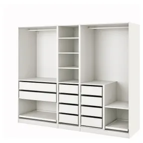 IKEA PAX ПАКС, гардероб, комбінація, білий, 250x58x201 см 294.781.81 фото