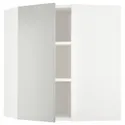 IKEA METOD МЕТОД, кутова навісна шафа з полицями, білий / Хавсторп світло-сірий, 68x80 см 395.388.20 фото thumb №1