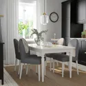 IKEA INGATORP ІНГАТОРП / DANDERYD ДАНДЕРЮД, стіл+4 стільці, білий білий / ВІССЛЕ сірий, 155 / 215 см 894.839.62 фото thumb №2