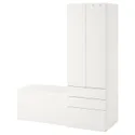 IKEA SMÅSTAD СМОСТАД / PLATSA ПЛАТСА, комбинация д / хранения, белый со скамейкой, 150x57x181 см 194.287.52 фото thumb №1