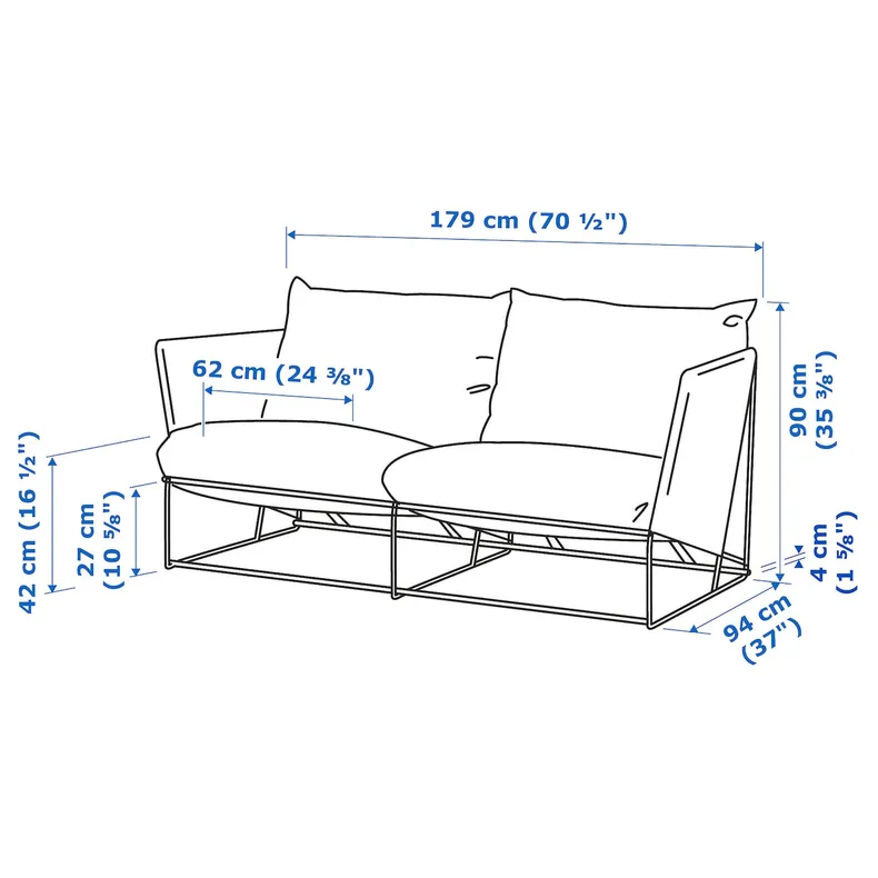 IKEA HAVSTEN ХАВСТЕН, LÅGASKÄR лоГАСКЭР, 4-местный комплект садовой мебели, бежевый, бежевый фото №5