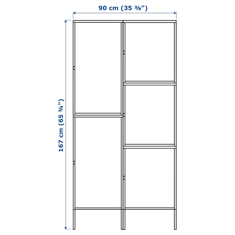 IKEA HÄLLAN ХЭЛЛАН, комбинация для хранения с дверцами, белый, 90x47x167 см 992.495.20 фото №6