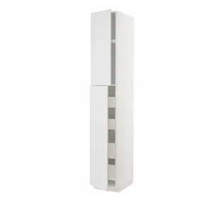 IKEA METOD МЕТОД / MAXIMERA МАКСИМЕРА, высокий шкаф / 2дверцы / 4ящика, белый / Стенсунд белый, 40x60x240 см 794.660.48 фото