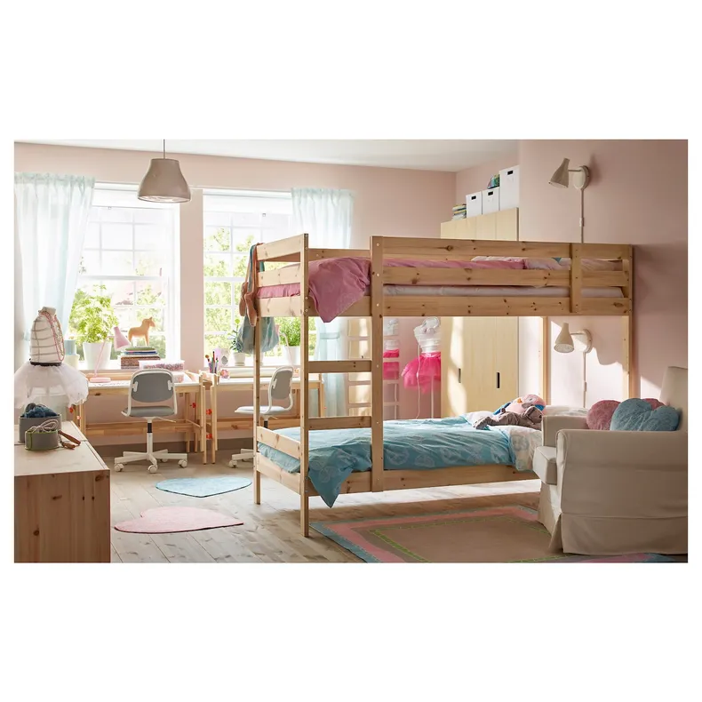 IKEA MYDAL МЮДАЛЬ, каркас 2-ярусного ліжка, сосна, 90x200 см 001.024.52 фото №6