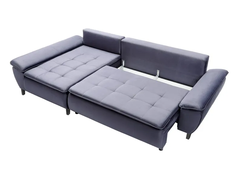 BRW Кутовий розкладний диван Faro з ящиком для зберігання велюровий синій, Моноліт 97 NA-FARO-L-G1_B842DD фото №3