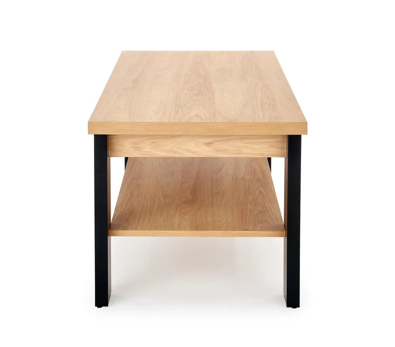 Журнальний стіл HALMAR JENNA 120x60 см, стільниця : натуральний гікорі, ніжки : чорні фото №3