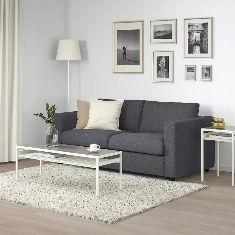 IKEA VIMLE ВИМЛЕ, 2-местный диван-кровать, Окрашенный в средне-серый цвет 095.452.71 фото №4