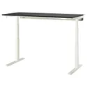 IKEA MITTZON МІТТЗОН, стіл регульований, електричний ОКЛ попелястий чорний / білий, 160x80 см 395.302.30 фото thumb №1