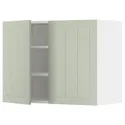 IKEA METOD МЕТОД, навісна шафа з полицями / 2 дверцят, білий / Стенсунд світло-зелений, 80x60 см 994.875.06 фото thumb №1