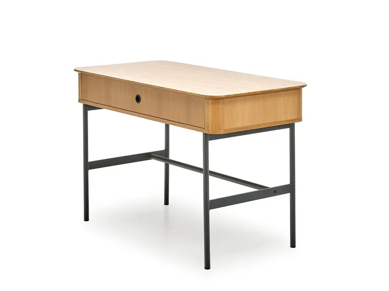 Письмовий стіл HALMAR SMART b-1 117x58 см, дуб натуральний/чорний фото №4