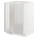IKEA METOD МЕТОД, напольный шкаф для мойки+2 двери, белый / светло-серый, 60x60 см 094.693.52 фото thumb №1