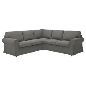 IKEA EKTORP ЭКТОРП, 4-местный угловой диван, Хакебо темно-серый 095.089.85 фото