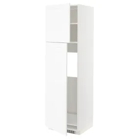 IKEA METOD МЕТОД, висока шафа для холодильника, 2 дв, білий Енкопінг / білий імітація дерева, 60x60x200 см 994.735.28 фото