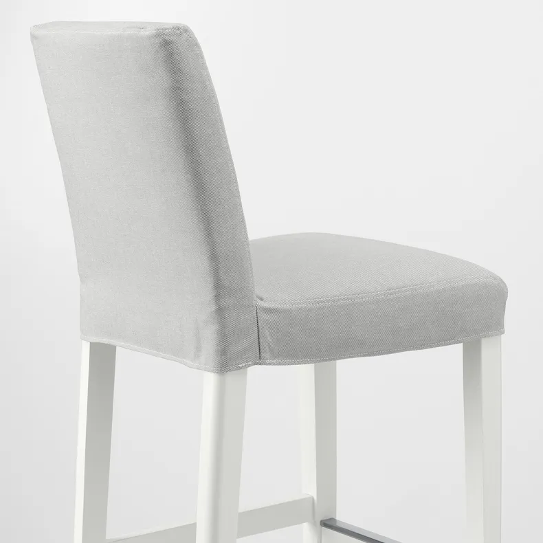 IKEA BERGMUND БЕРГМУНД, барний стілець зі спинкою, білий / Orrsta світло-сірий, 62 см 393.882.03 фото №3
