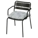 IKEA LÄCKÖ ЛЕККЕ, крісло з підлокітниками, вуличне, темно-сірий/КЛЕСАН синій 394.351.91 фото thumb №1