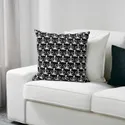 IKEA GERDIE ГЕРДІ, подушка, білий / чорний кіт, 40x40 см 604.106.31 фото thumb №2