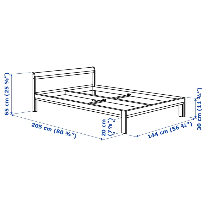 IKEA NEIDEN НЕІДЕН, каркас ліжка, сосна, 140x200 см фото №5