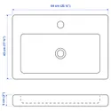 IKEA TVÄLLEN ТВЭЛЛЕН, раковина с сифоном, белый, 64x43 см 495.469.09 фото thumb №3