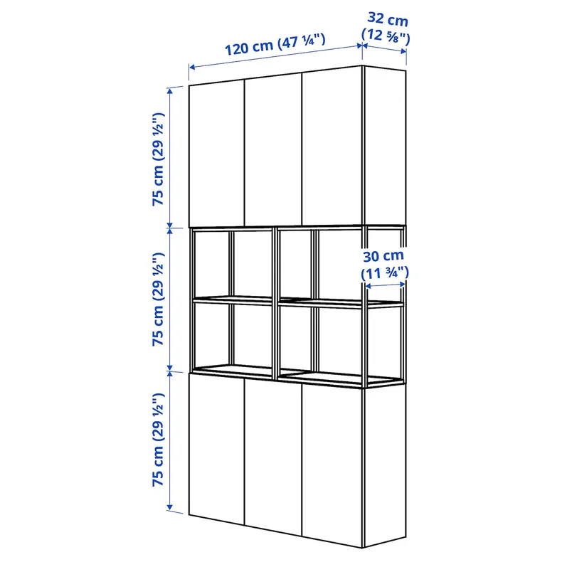 IKEA ENHET ЭНХЕТ, комбинация д / хранения, белый, 120x32x225 см 095.481.04 фото №5