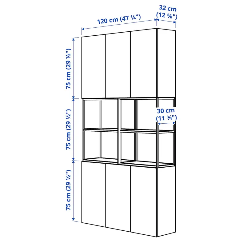 IKEA ENHET ЕНХЕТ, шафа, білий, 120x32x225 см 095.481.04 фото №5