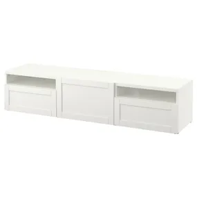 IKEA BESTÅ БЕСТО, тумба під телевізор, біла / ХАНВІКЕН білий, 180x42x39 см 193.285.78 фото