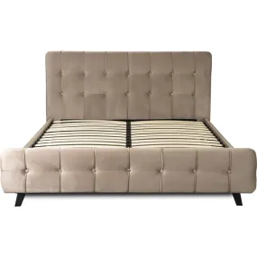 Кровать двуспальная бархатная MEBEL ELITE LINO Velvet, 160x200 см, Бежевый фото