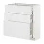 IKEA METOD МЕТОД / MAXIMERA МАКСІМЕРА, підлогова шафа з 3 шухлядами, білий / стенсундський білий, 80x37 см 194.095.17 фото