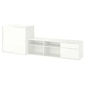 IKEA VIHALS ВИХАЛС, комбинация для хранения / под ТВ, белый, 275x47x90 см 995.211.57 фото