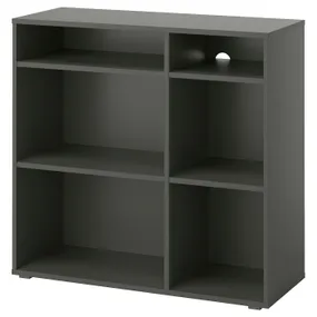 IKEA VIHALS ВІХАЛЬС, стелаж 4 полиці, темно-сірий, 95x37x90 см 305.429.11 фото