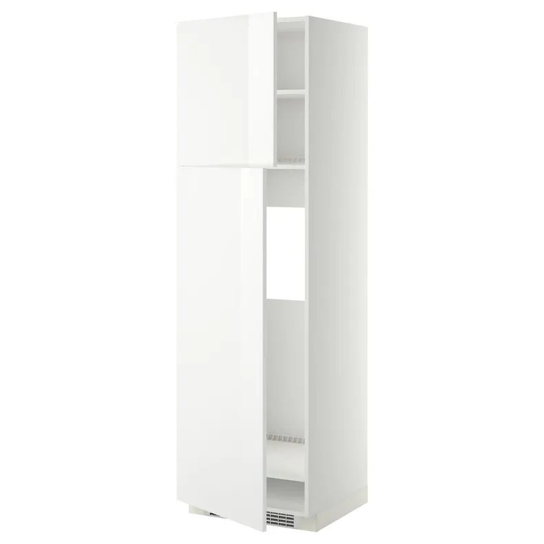 IKEA METOD МЕТОД, висока шафа для холодильника, 2 дв, білий / РІНГХУЛЬТ білий, 60x60x200 см 594.552.39 фото №1