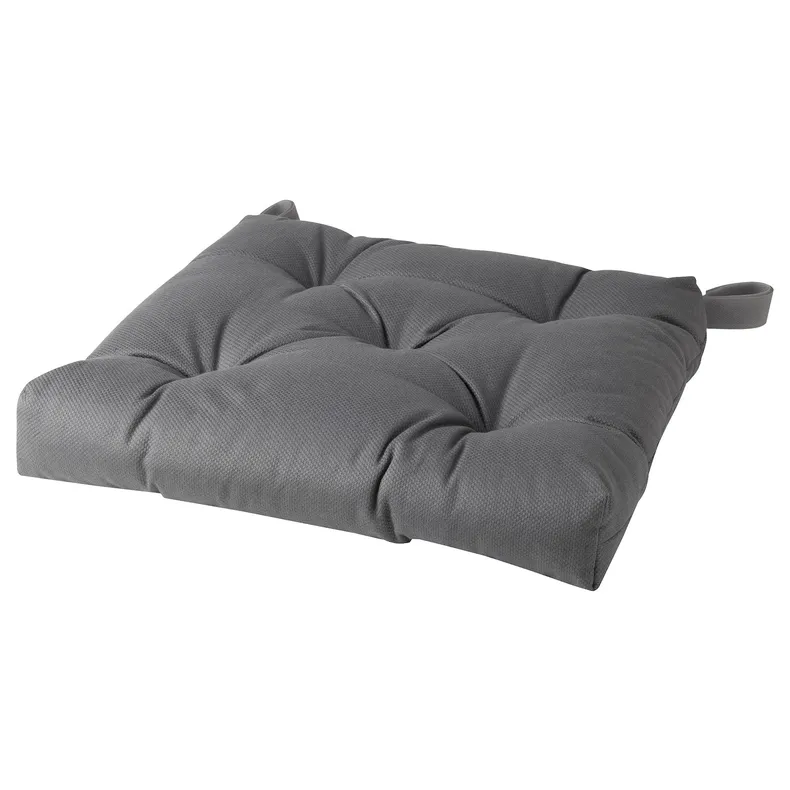 IKEA MALINDA МАЛІНДА, подушка на стілець, сірий, 40/35x38x7 см 103.310.14 фото №1