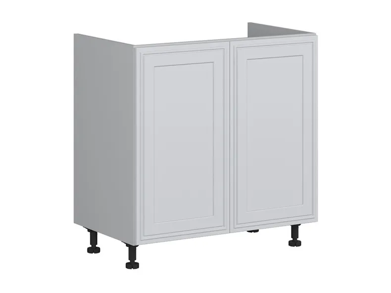 BRW Кухонный шкаф под мойку Verdi 80 см двухдверный светло-серый матовый, греноловый серый/светло-серый матовый FL_DK_80/82_L/P-SZG/JSZM фото №2