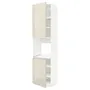 IKEA METOD МЕТОД, висока шафа для дух, 2 дверцят / пол, білий / Voxtorp високий глянець світло-бежевий, 60x60x240 см 094.592.06 фото