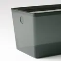 IKEA KUGGIS КУГГІС, коробка з кришкою, прозорий чорний, 18x26x15 см 005.140.33 фото thumb №5
