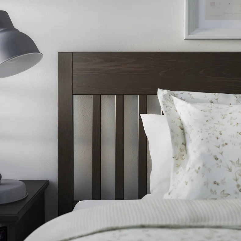 IKEA IDANÄS ИДАНЭС, каркас кровати, тёмно-коричневый с пятнами, 140x200 см 304.588.89 фото №6