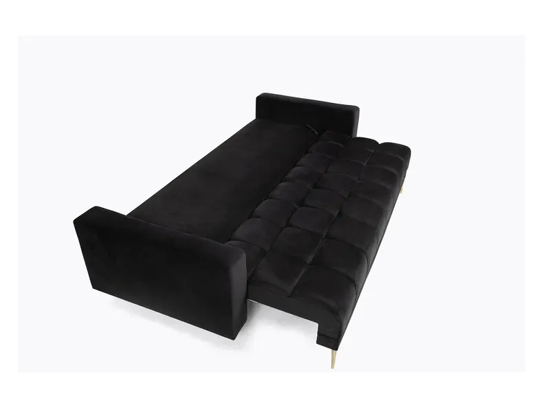 BRW Трехместный диван-кровать Belmira с ящиком для хранения велюр черный, Ривьера 100 SO3-BELMIRA-LX_3DL-GR1_BA42EC фото №6