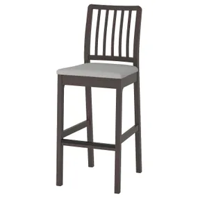 IKEA EKEDALEN ЭКЕДАЛЕН, стул барный, темно-коричневый / светло-серый, 75 см 104.005.40 фото