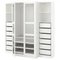 IKEA PAX ПАКС / TYSSEDAL ТІССЕДАЛЬ, гардероб, біле / біле скло, 200x60x201 см 893.001.04 фото thumb №1