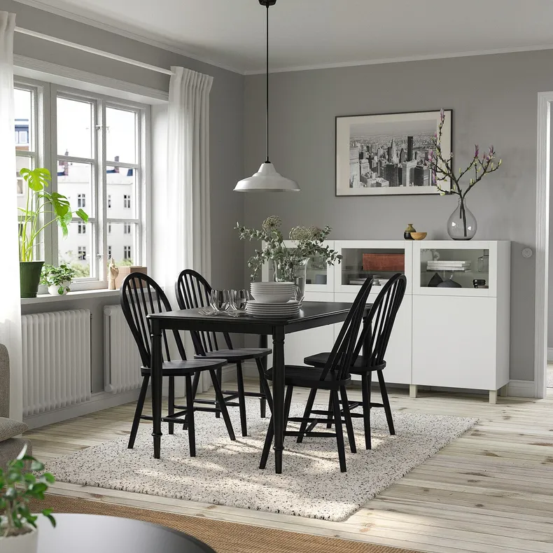 IKEA DANDERYD ДАНДЭРЮД / SKOGSTA СКОГСТА, стол и 4 стула, чёрный / черный, 130 см 195.442.90 фото №2