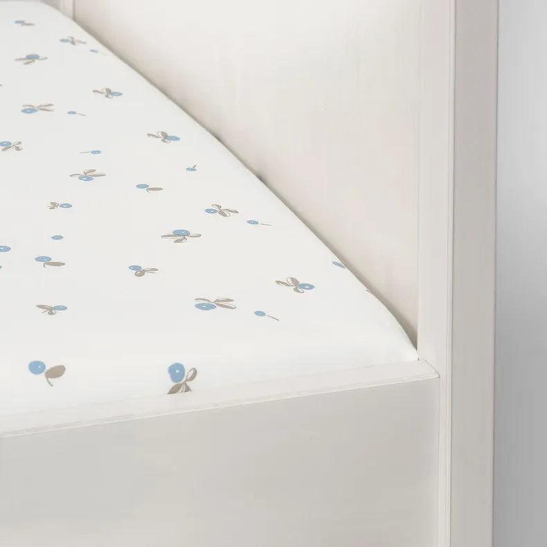 IKEA RÖDHAKE РЕДХАКЕ, простирадло на резинці д/дитяч ліжк, білий/ягідний візерунок, 60x120 см 704.438.53 фото №4