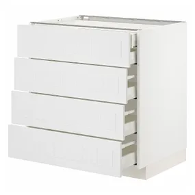 IKEA METOD МЕТОД / MAXIMERA МАКСІМЕРА, підлог шаф / 4 фр пан / 2 низ / 3 сер шух, білий / стенсундський білий, 80x60 см 394.094.65 фото