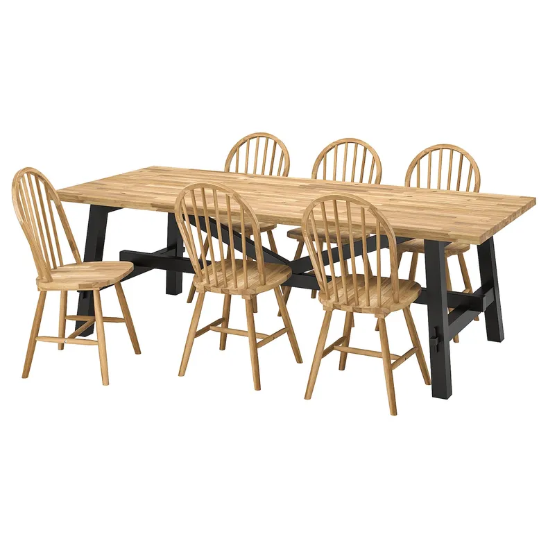 IKEA SKOGSTA СКОГСТА / SKOGSTA СКОГСТА, стол и 6 стульев, акация, 235 см 495.451.27 фото №1