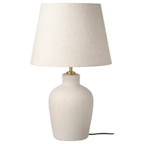IKEA BLIDVÄDER БЛИДВЭДЕР, лампа настольная, кремовая керамика / бежевый, 50 см 805.012.58 фото